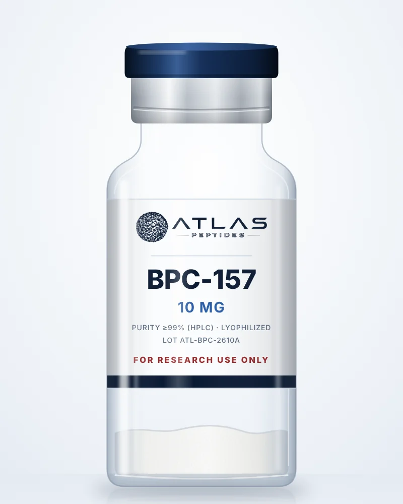 BPC-157 10 mg research vial, Atlas Peptides