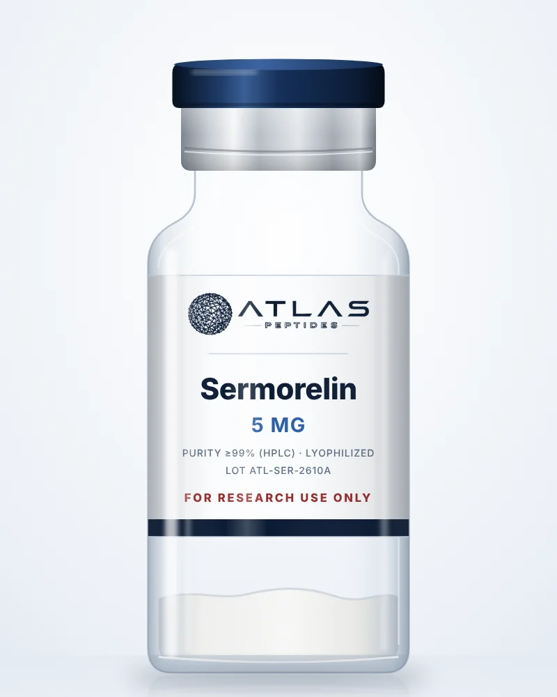 Sermorelin 5 mg research vial, Atlas Peptides